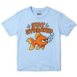 Stay Hydrated Unimpressed Goldfish T-Shirt in Light Blue