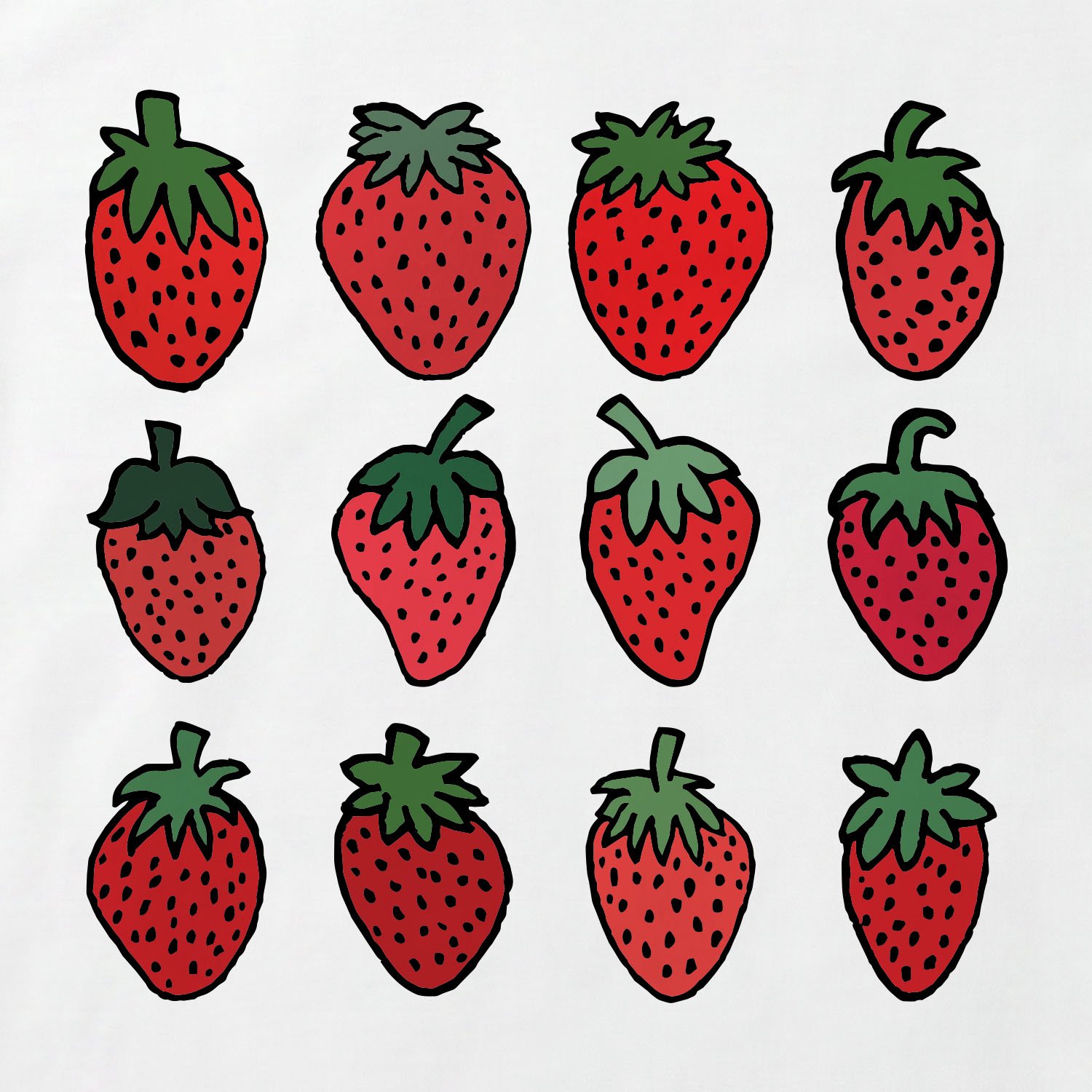 Strawberry Patch T-Shirt print detail in White