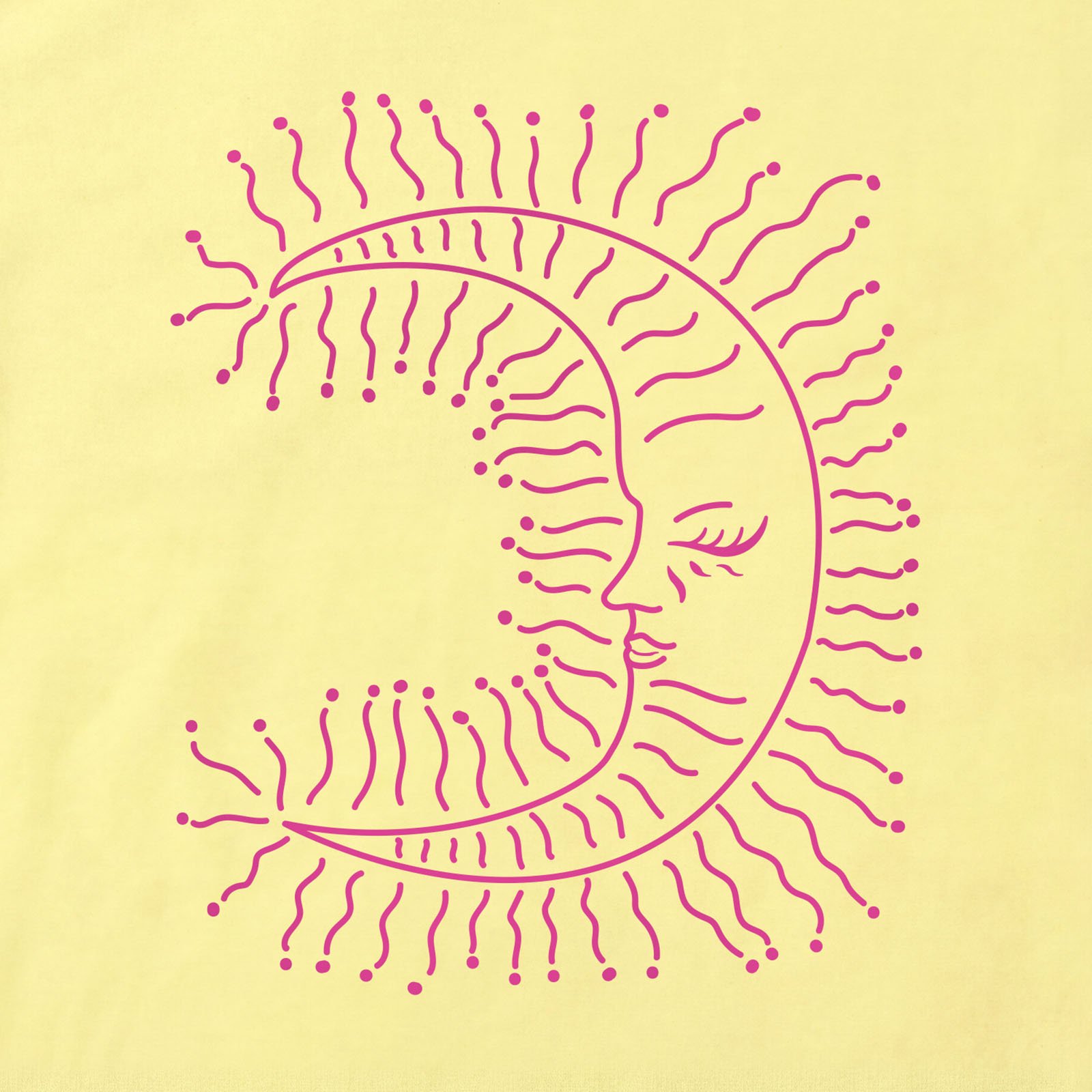 Stylish Moon T-Shirt print detail in Cornsilk