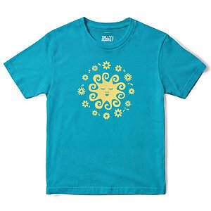 Sun And Daisies T-Shirt in Tropical Blue