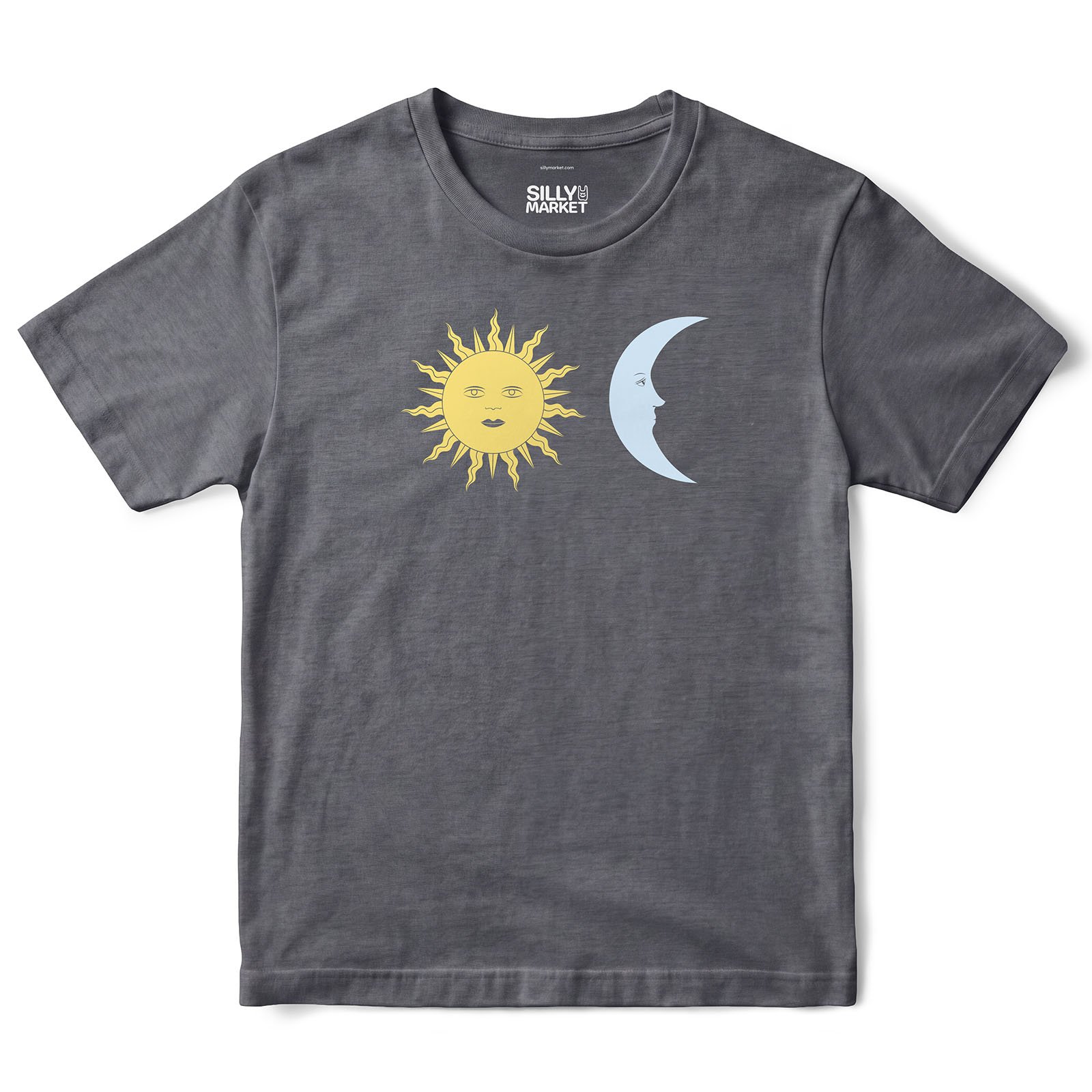 Sun And Moon T-Shirt in Charcoal