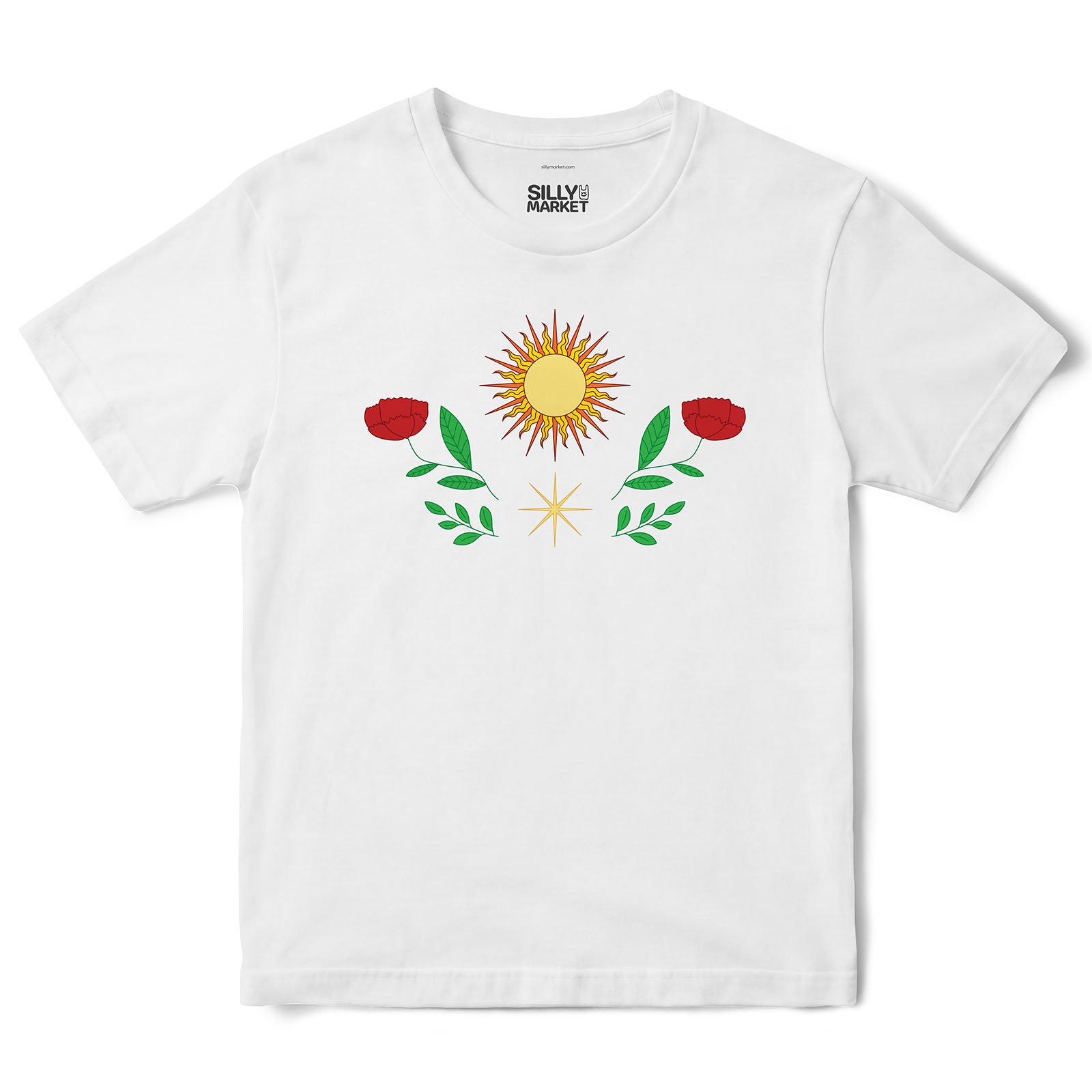 Sun And Plants T-Shirt in White
