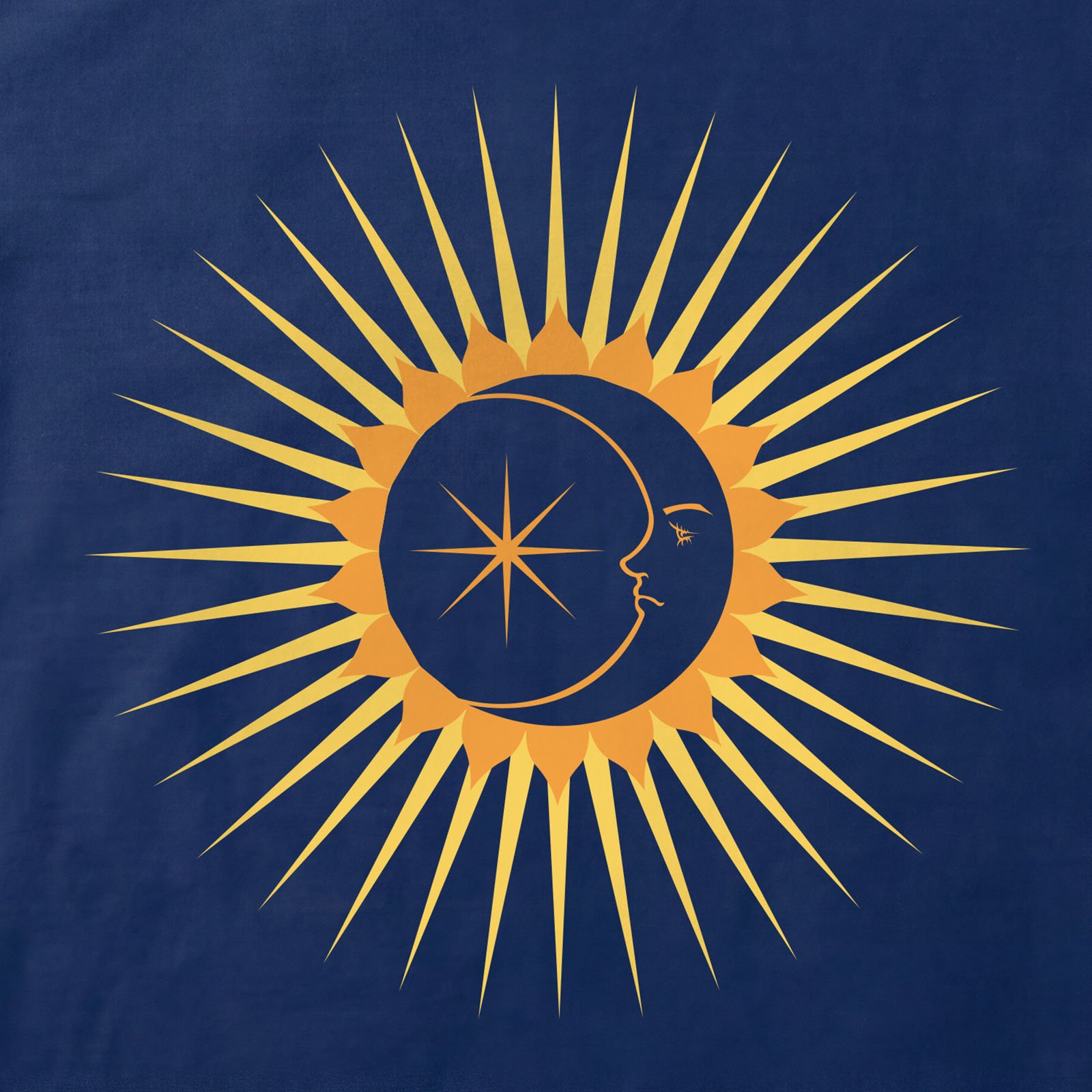 Sun Moon And Star T-Shirt print detail in Navy