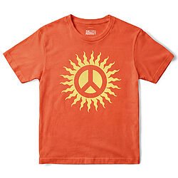 Sunshine Peace Sign T-Shirt in Orange