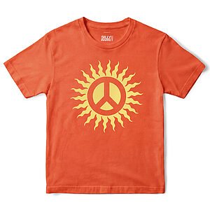 Sunshine Peace Sign T-Shirt in Orange