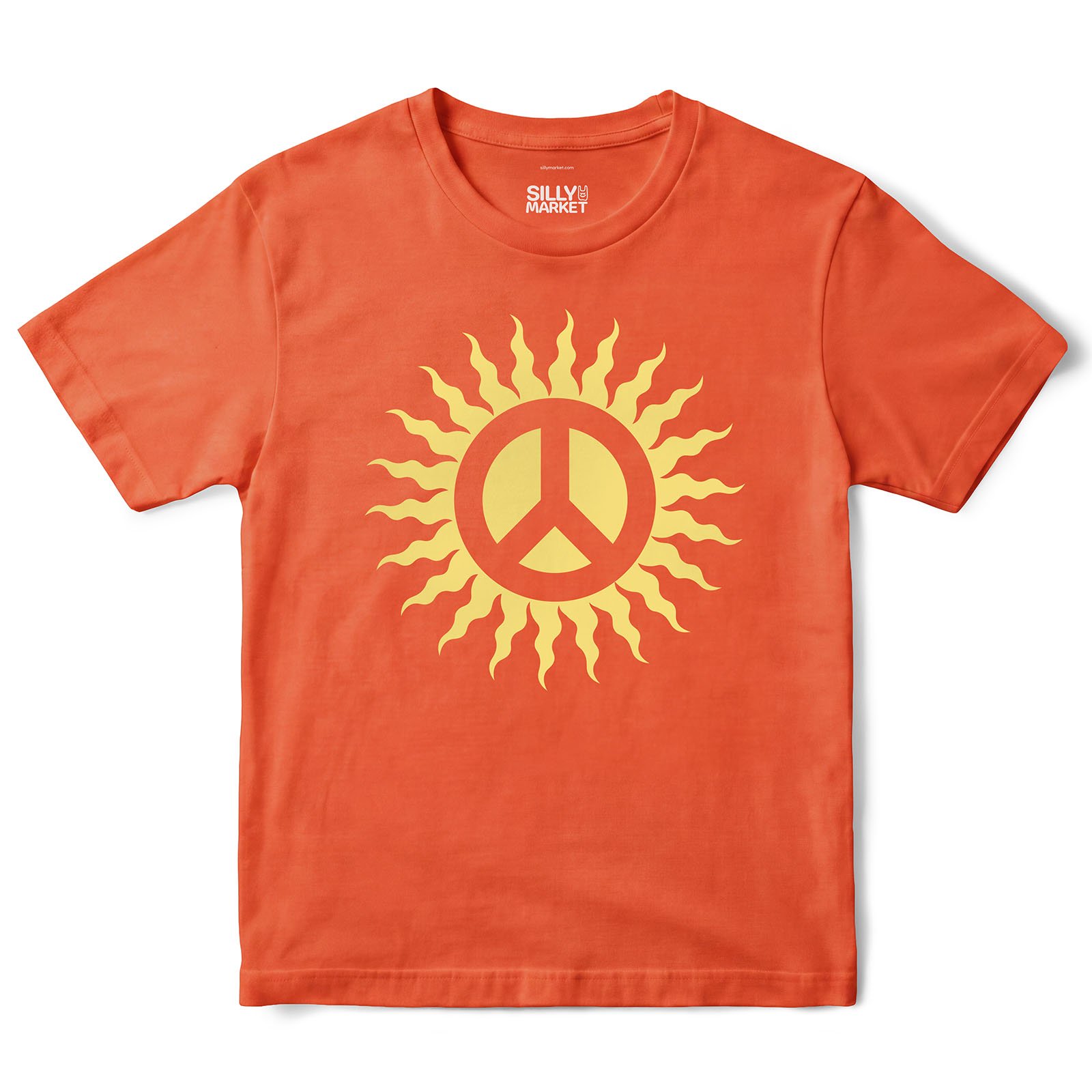 Sunshine Peace Sign T-Shirt in Orange