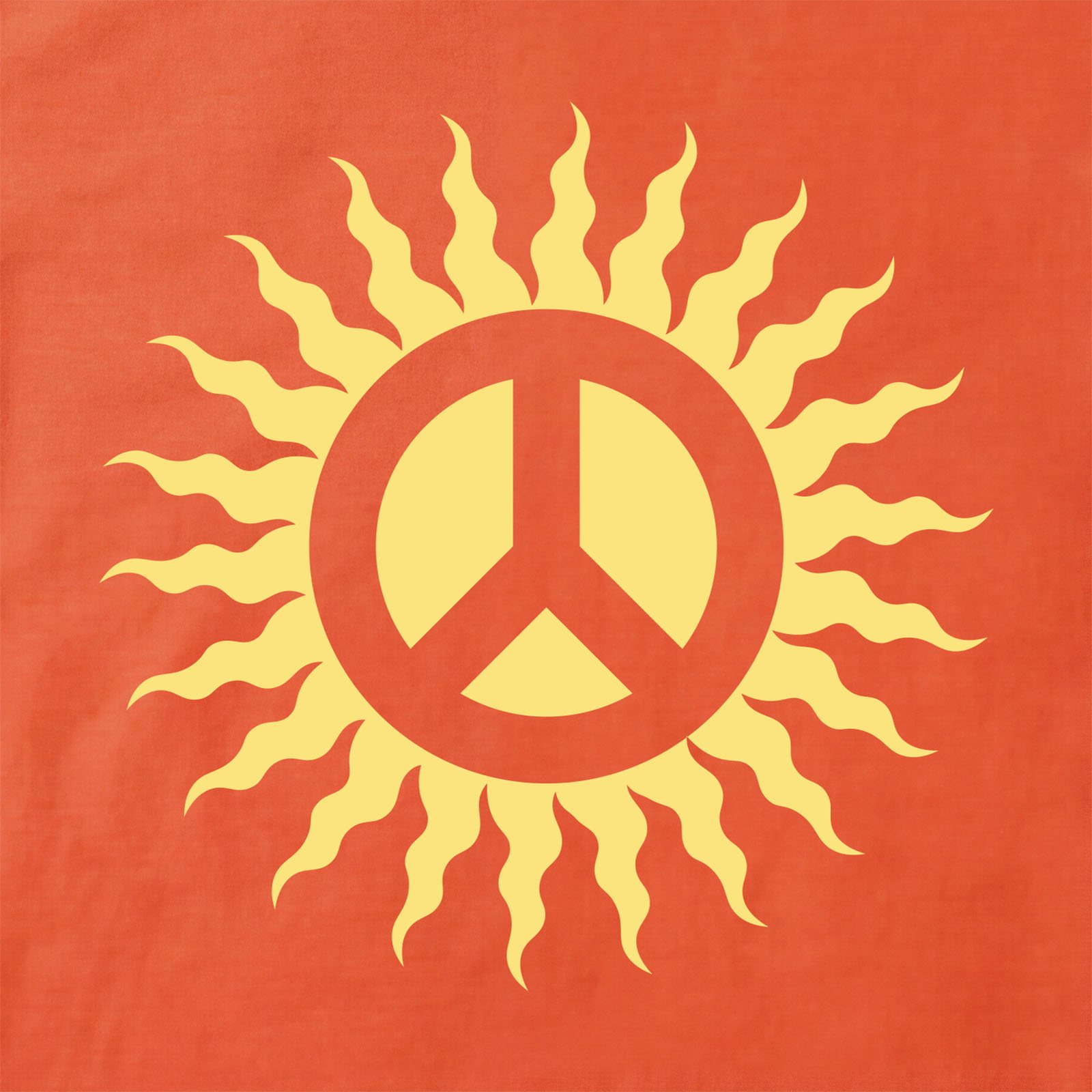 Sunshine Peace Sign T-Shirt print detail in Orange
