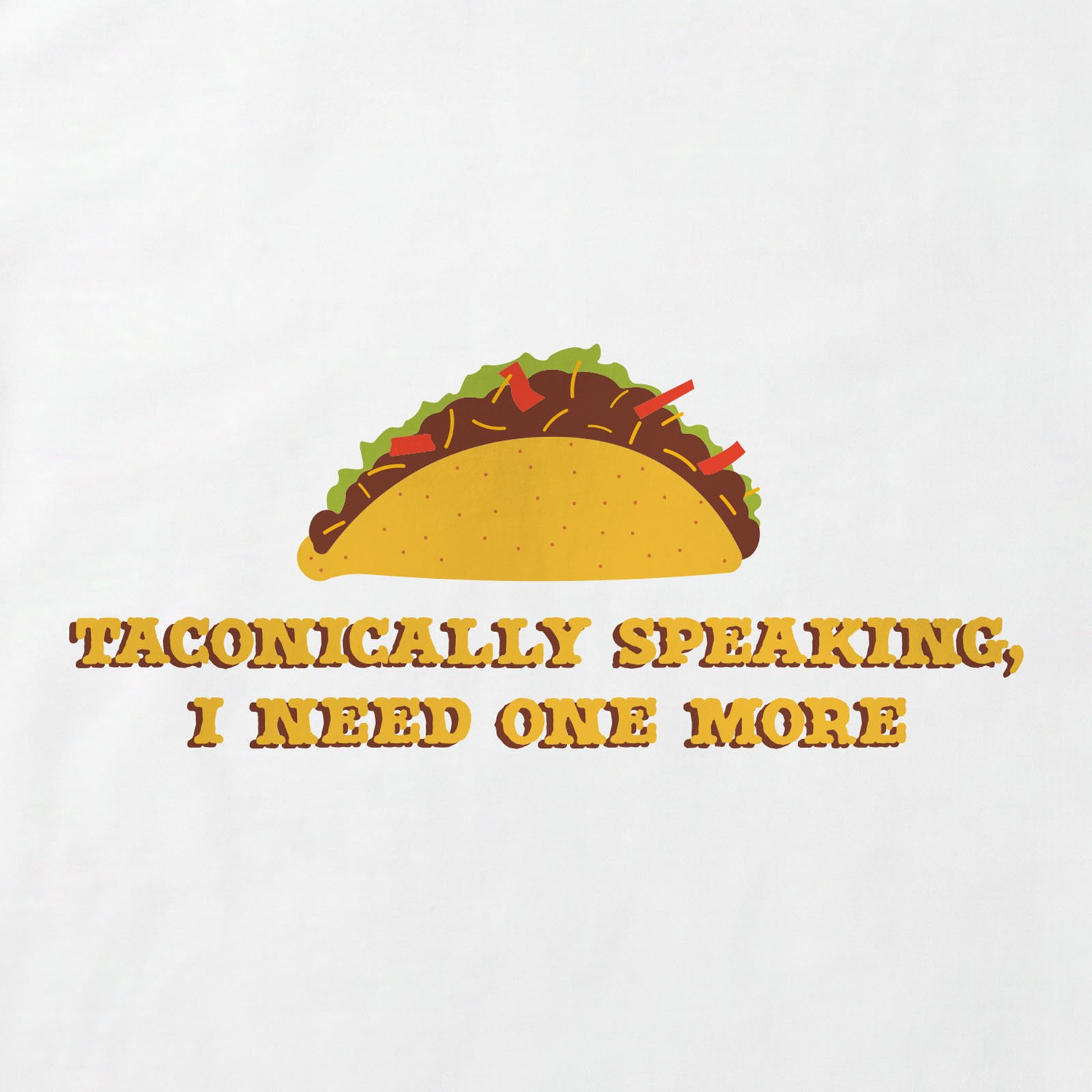 Taconically Speaking Taco T-Shirt print detail in White