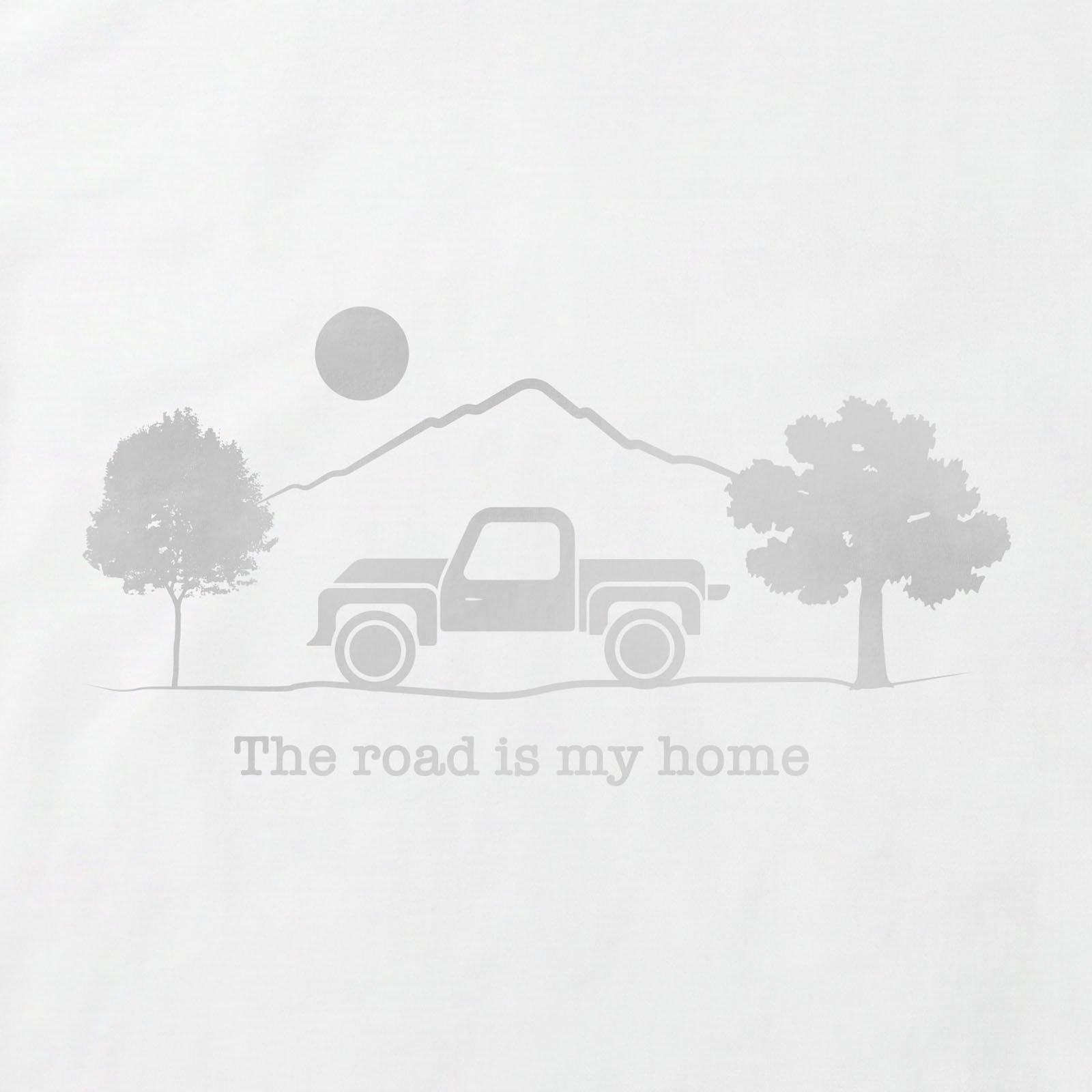 The Road Is My Home T-Shirt print detail in White