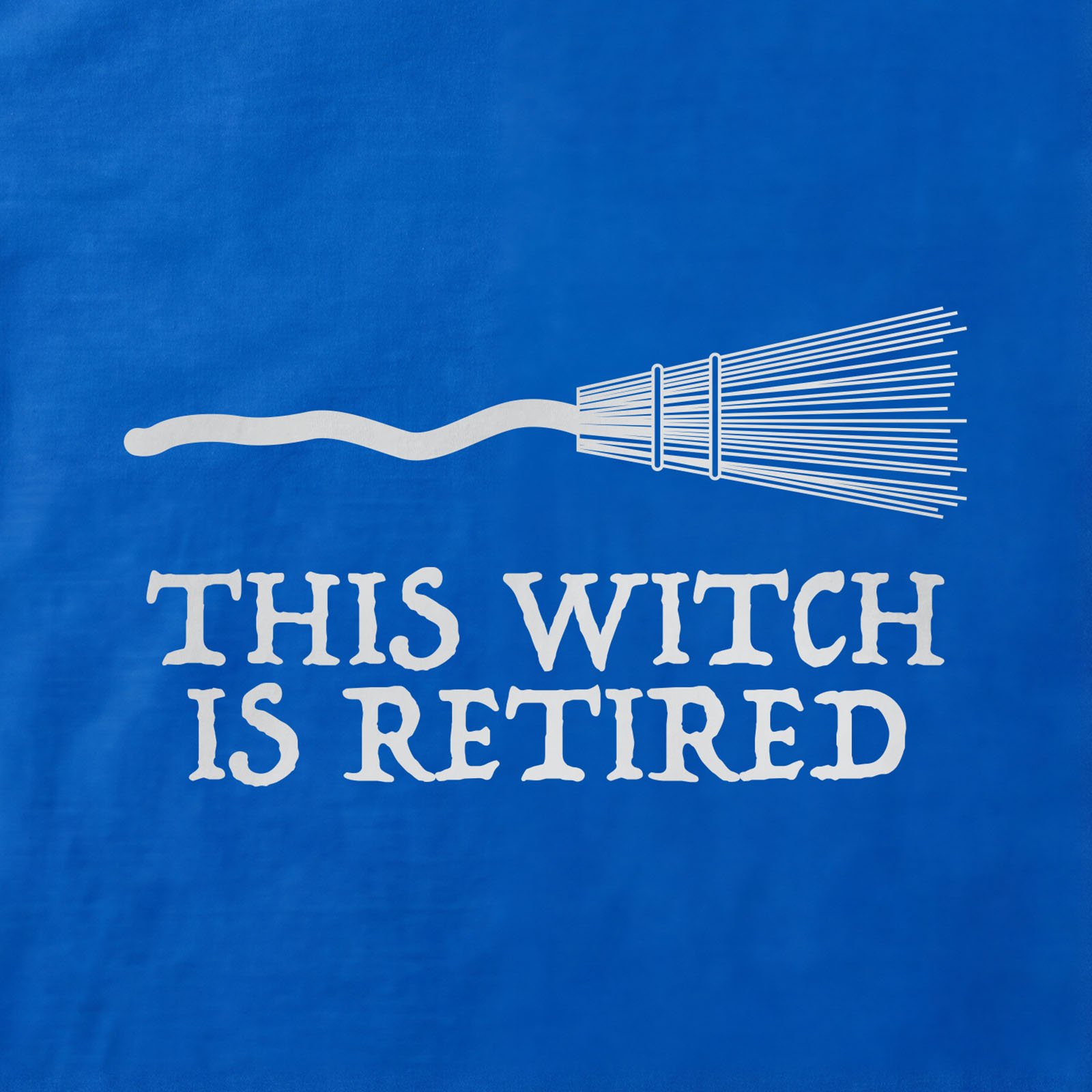 This Witch Is Retired T-Shirt print detail in Royal