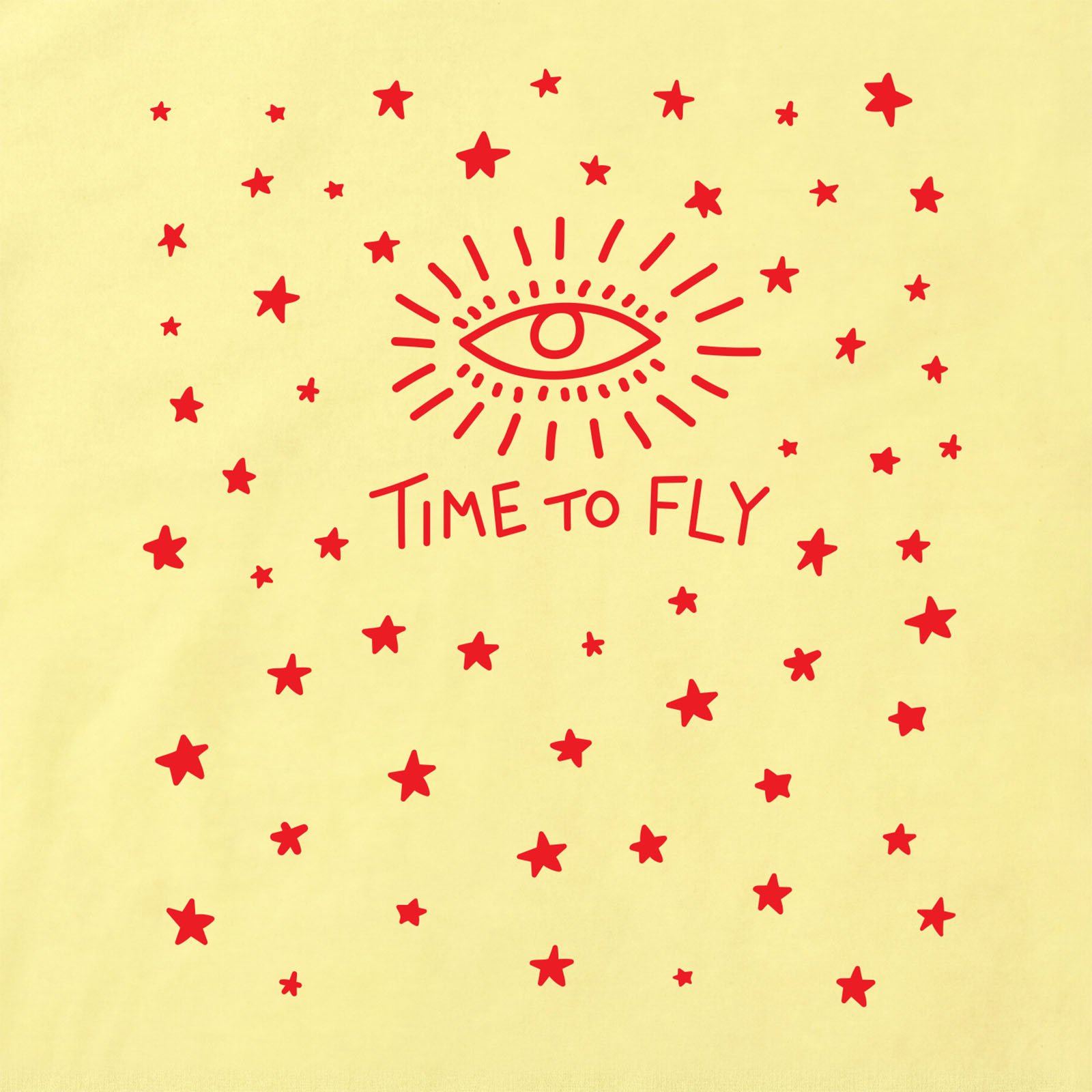 Time To Fly T-Shirt print detail in Cornsilk