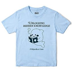 Unlocking Hidden Knowledge Dolphin T-Shirt in Light Blue