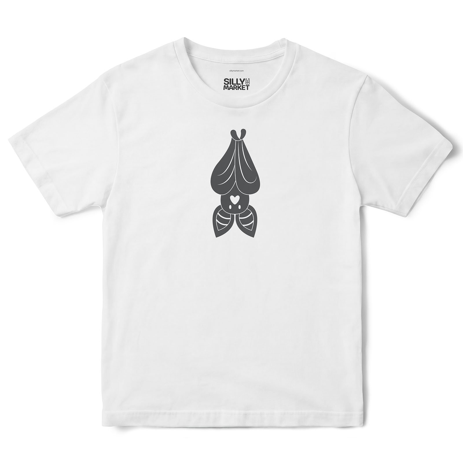 Upside-Down Bat T-Shirt in White