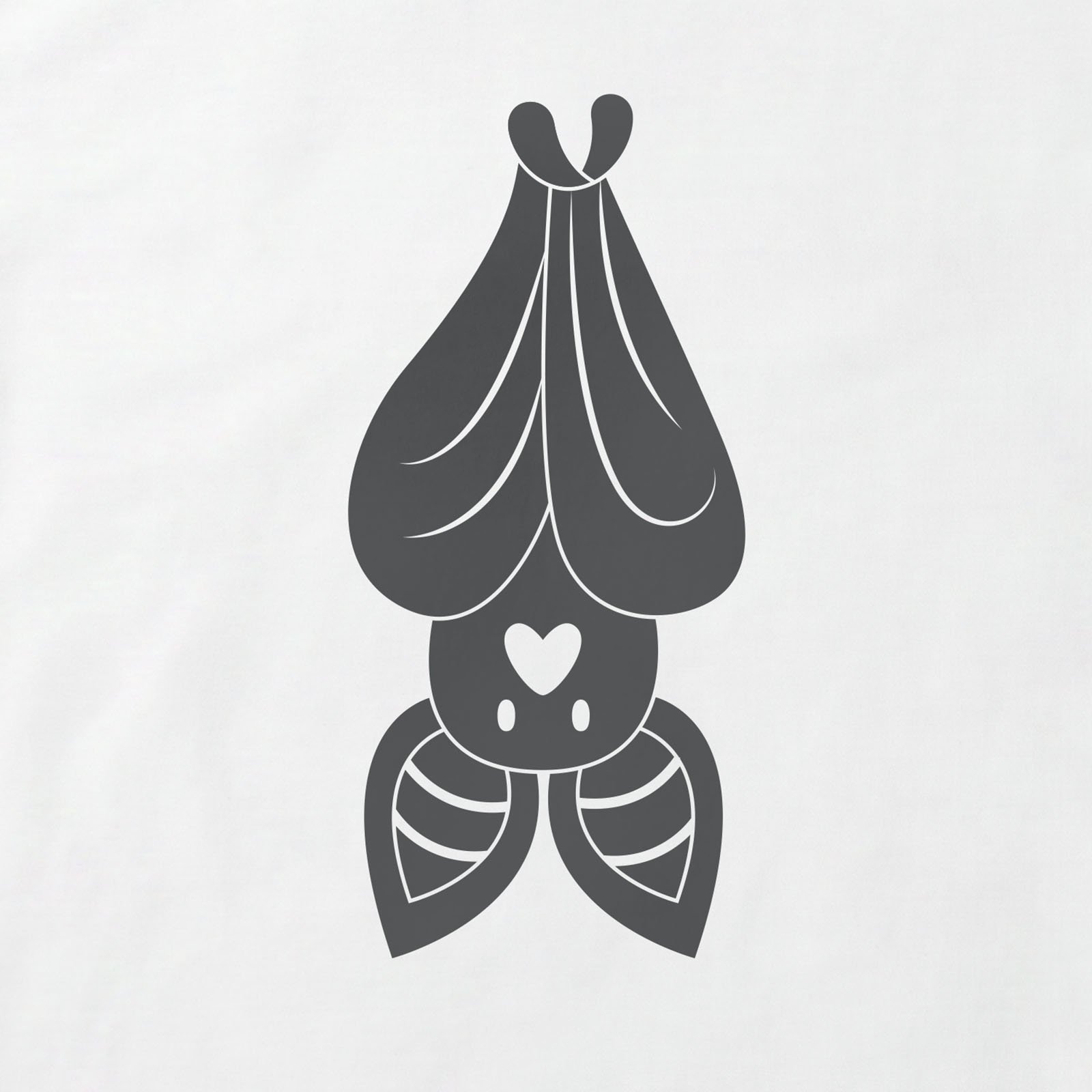 Upside-Down Bat T-Shirt print detail in White