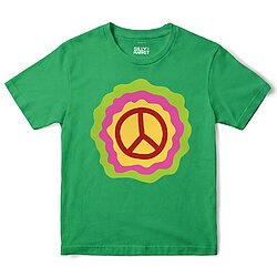 Wavy Peace Sign T-Shirt in Irish Green