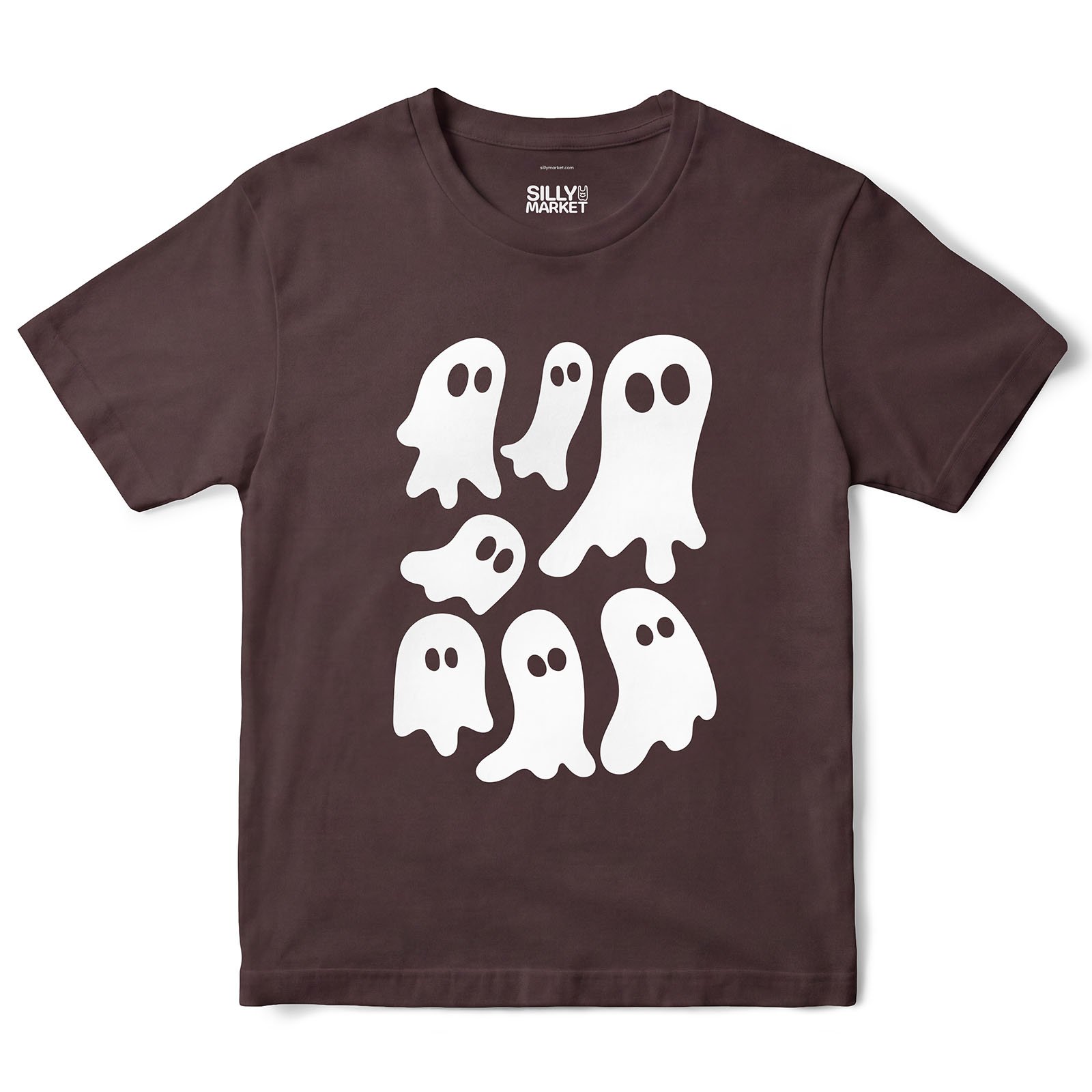 White Ghosts T-Shirt in Dark Chocolate