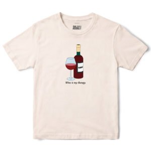Wine Is My Therapy T-Shirt in Natural