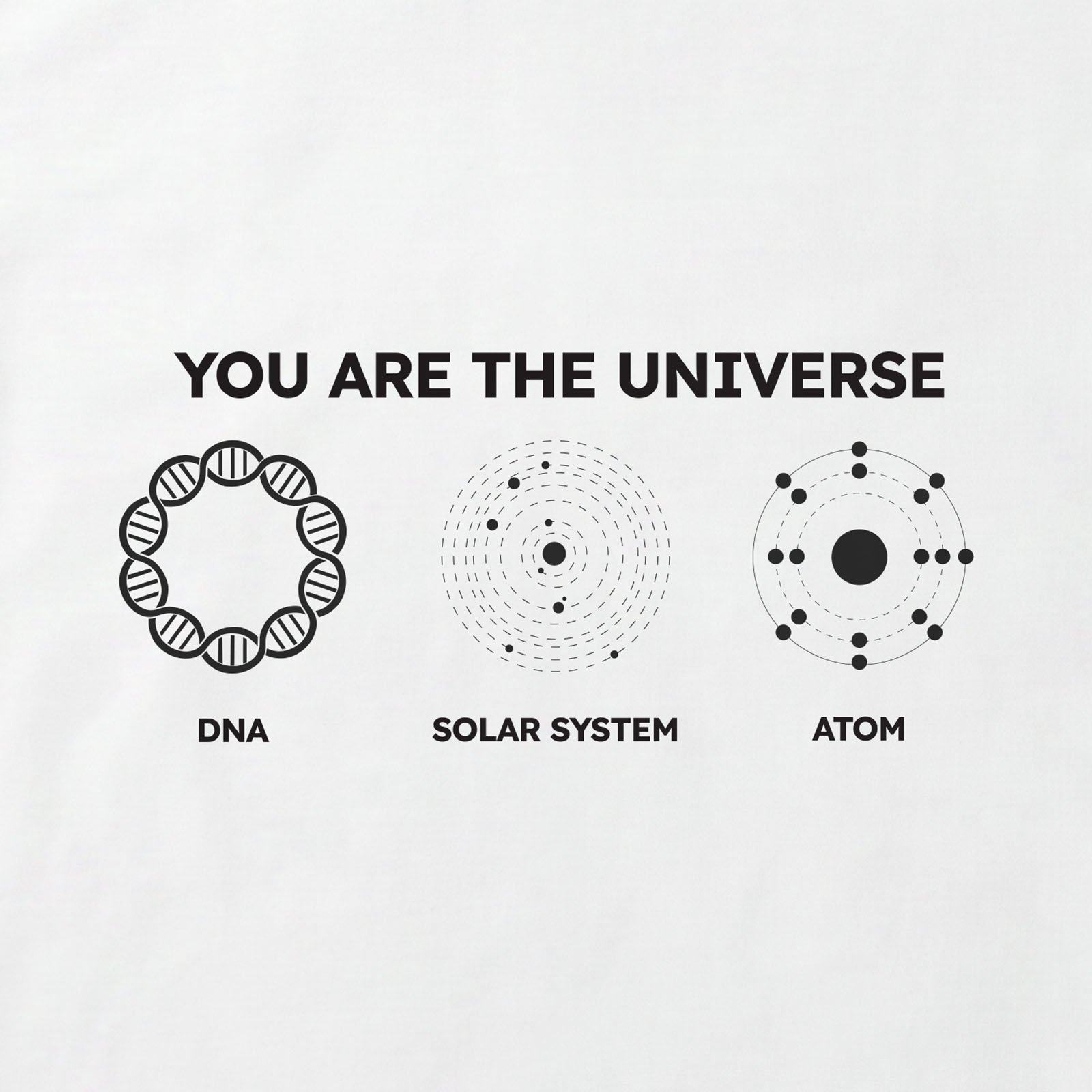 You Are The Universe T-Shirt print detail in White